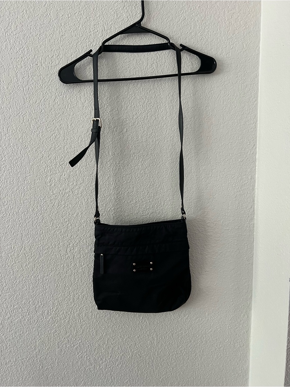 kate spade Black Nylon Crossbody Bag with Stud Detail